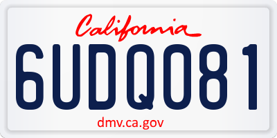 CA license plate 6UDQ081