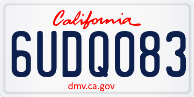 CA license plate 6UDQ083