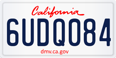 CA license plate 6UDQ084