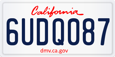 CA license plate 6UDQ087