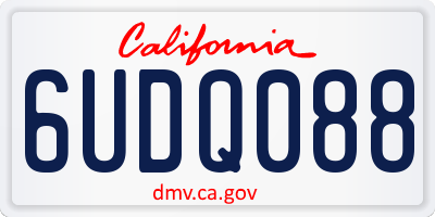 CA license plate 6UDQ088