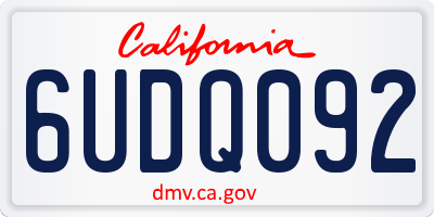 CA license plate 6UDQ092