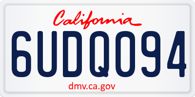 CA license plate 6UDQ094
