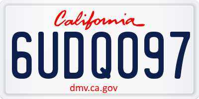 CA license plate 6UDQ097