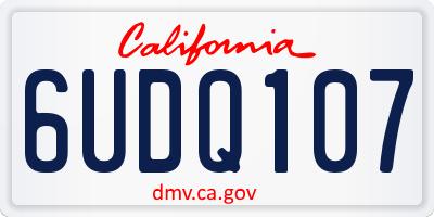 CA license plate 6UDQ107