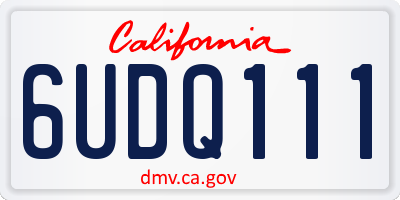 CA license plate 6UDQ111