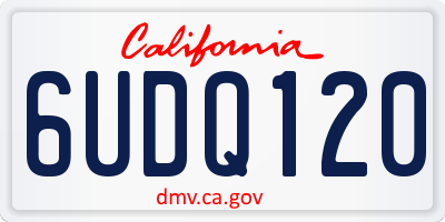 CA license plate 6UDQ120