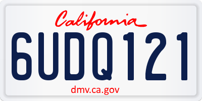 CA license plate 6UDQ121