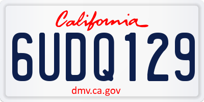 CA license plate 6UDQ129