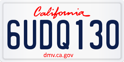 CA license plate 6UDQ130