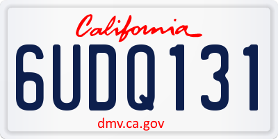 CA license plate 6UDQ131