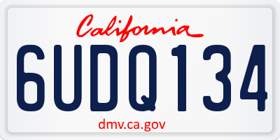 CA license plate 6UDQ134