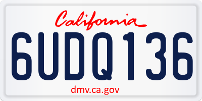 CA license plate 6UDQ136