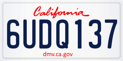 CA license plate 6UDQ137