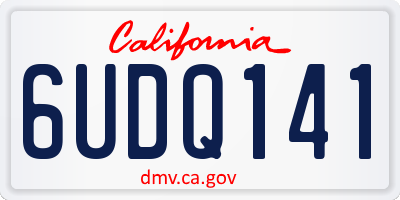 CA license plate 6UDQ141