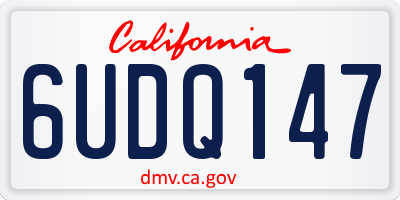 CA license plate 6UDQ147