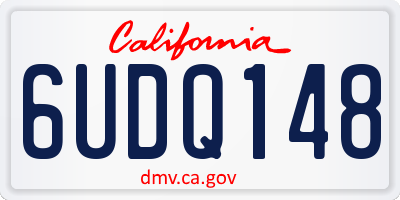 CA license plate 6UDQ148