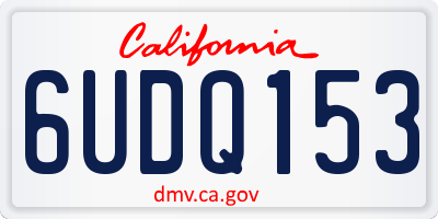 CA license plate 6UDQ153