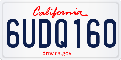 CA license plate 6UDQ160