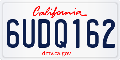CA license plate 6UDQ162