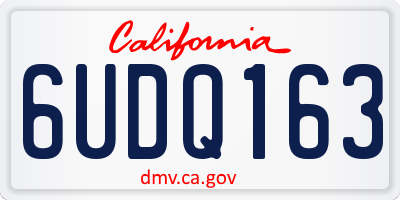 CA license plate 6UDQ163