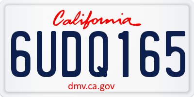 CA license plate 6UDQ165