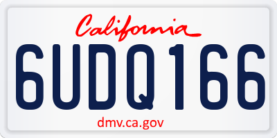 CA license plate 6UDQ166