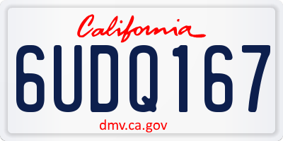 CA license plate 6UDQ167