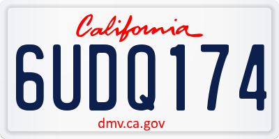 CA license plate 6UDQ174