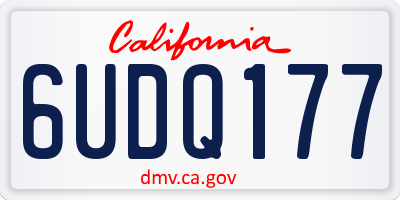 CA license plate 6UDQ177