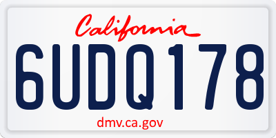 CA license plate 6UDQ178