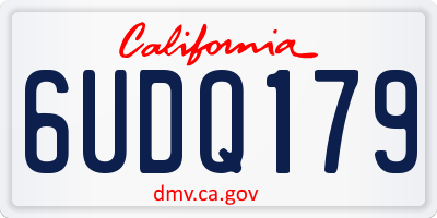 CA license plate 6UDQ179
