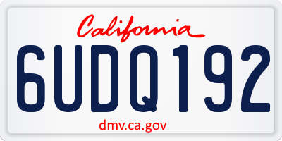 CA license plate 6UDQ192