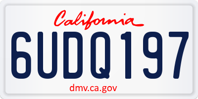 CA license plate 6UDQ197