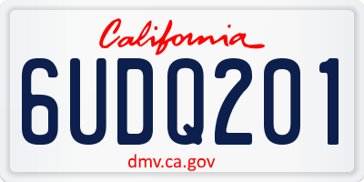 CA license plate 6UDQ201