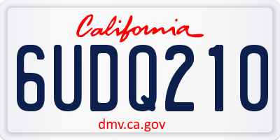 CA license plate 6UDQ210