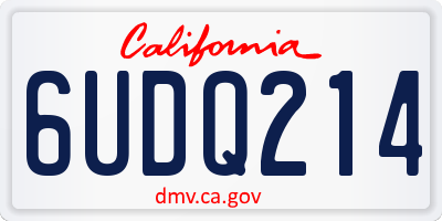 CA license plate 6UDQ214