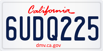 CA license plate 6UDQ225
