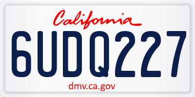 CA license plate 6UDQ227