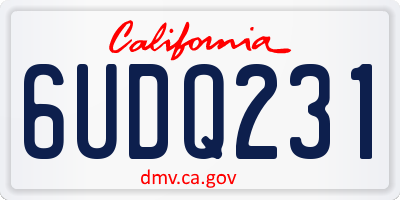 CA license plate 6UDQ231