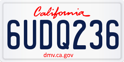 CA license plate 6UDQ236