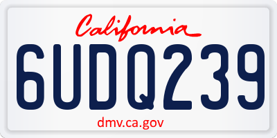 CA license plate 6UDQ239