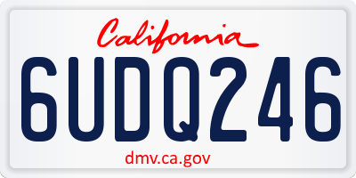 CA license plate 6UDQ246