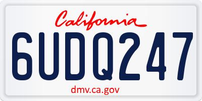 CA license plate 6UDQ247