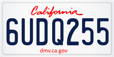 CA license plate 6UDQ255
