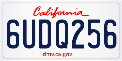 CA license plate 6UDQ256