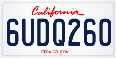 CA license plate 6UDQ260
