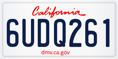 CA license plate 6UDQ261