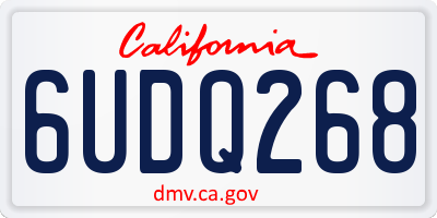 CA license plate 6UDQ268