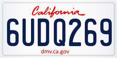 CA license plate 6UDQ269